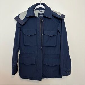 Madewell Fieldwalk Hooded Jacket Utility Field Chore Coat Navy Blue Military XS